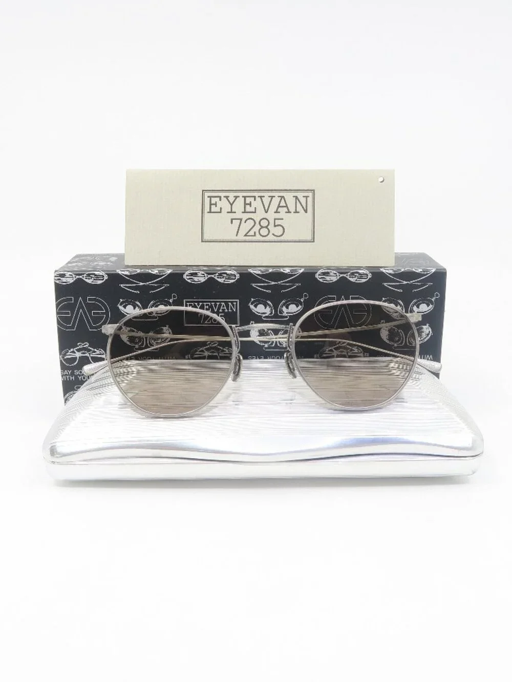 EYEVAN 7285 #188 801 Light Gray Titanium Round New Sunglasses Frames.